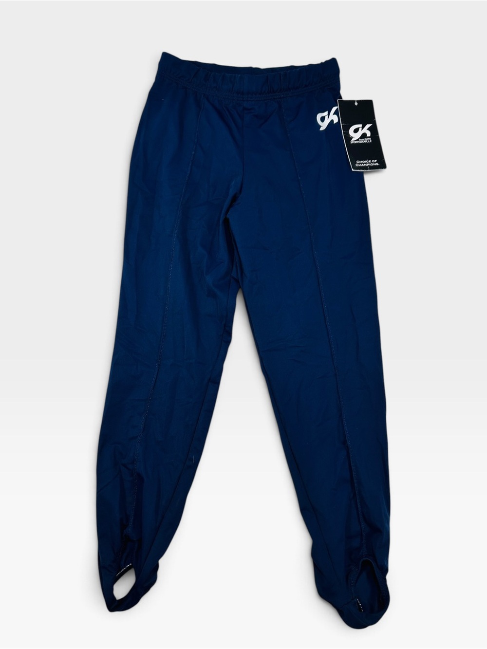 GK Elite 1813M Boys Gymnastics Stirrup Competition Pants Navy Size CM Medium NWT